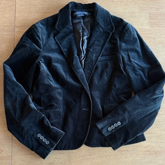 Ralph Lauren Velvet Black Kids Blazer